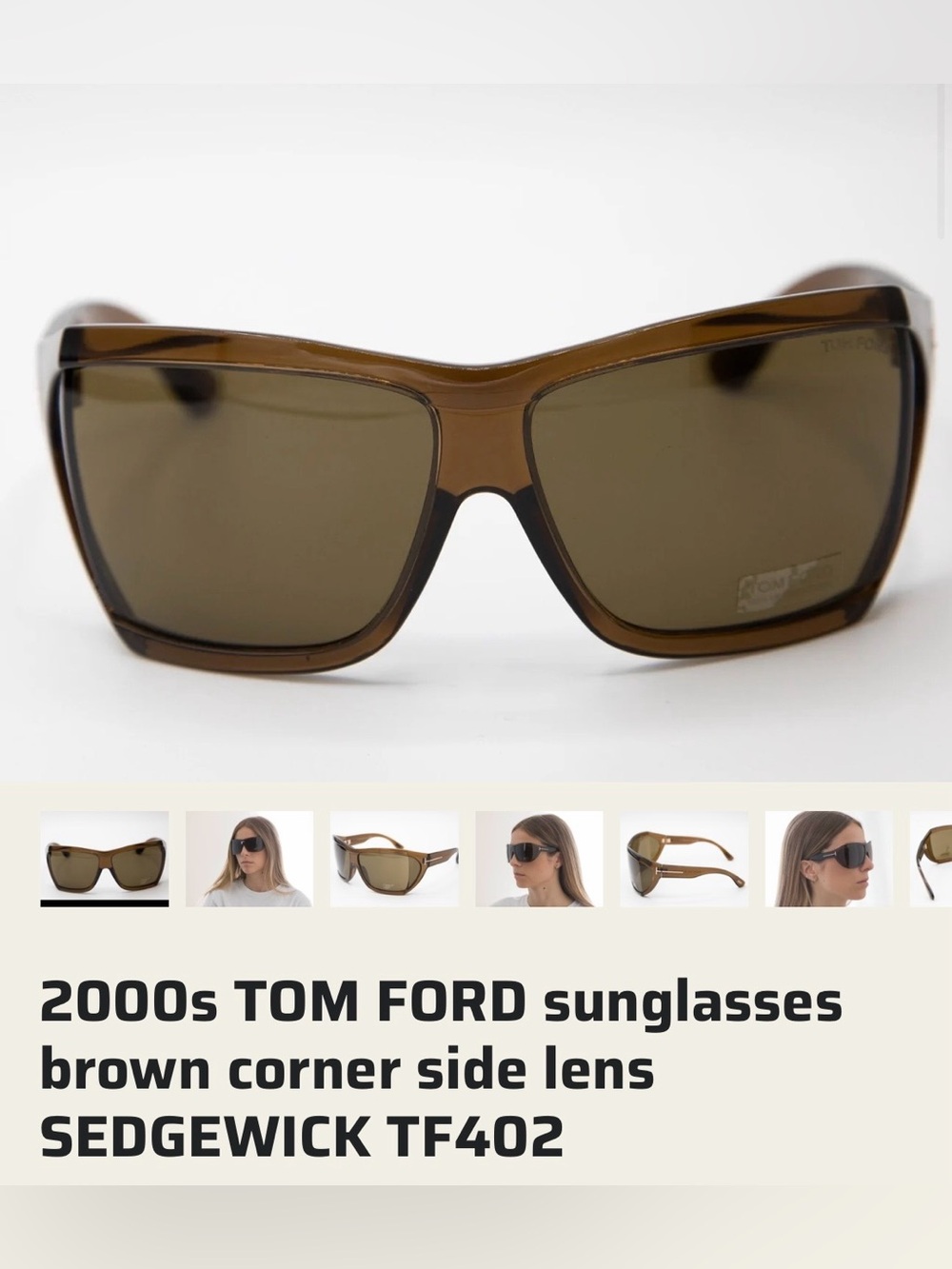 Tom Ford Brown Oversized Sedgewick TF402 Sunglasses